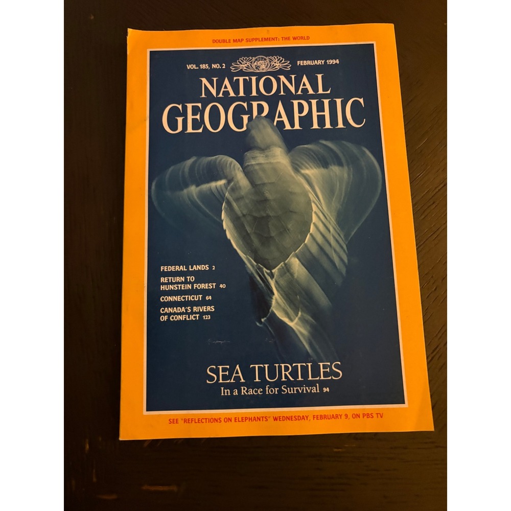 National Geographic February 1994 Sea Turtles Hunstein Forest Vol 185 No Vintage